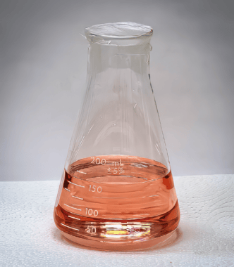 A beaker with a liquid in it

Description automatically generated